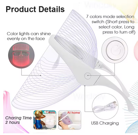 Masque led facial 7 colors